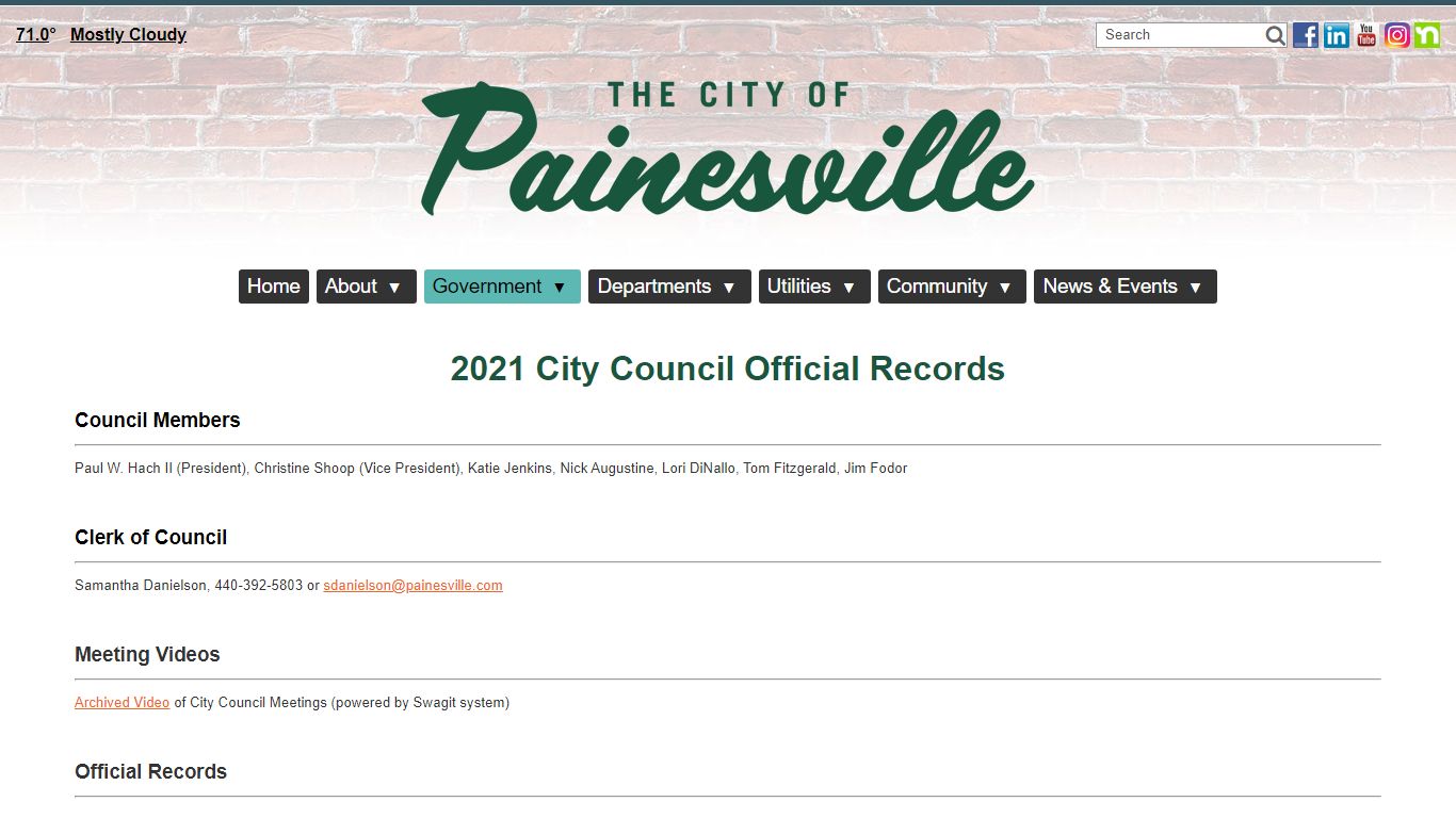 2021 Official Records - Painesville, OH